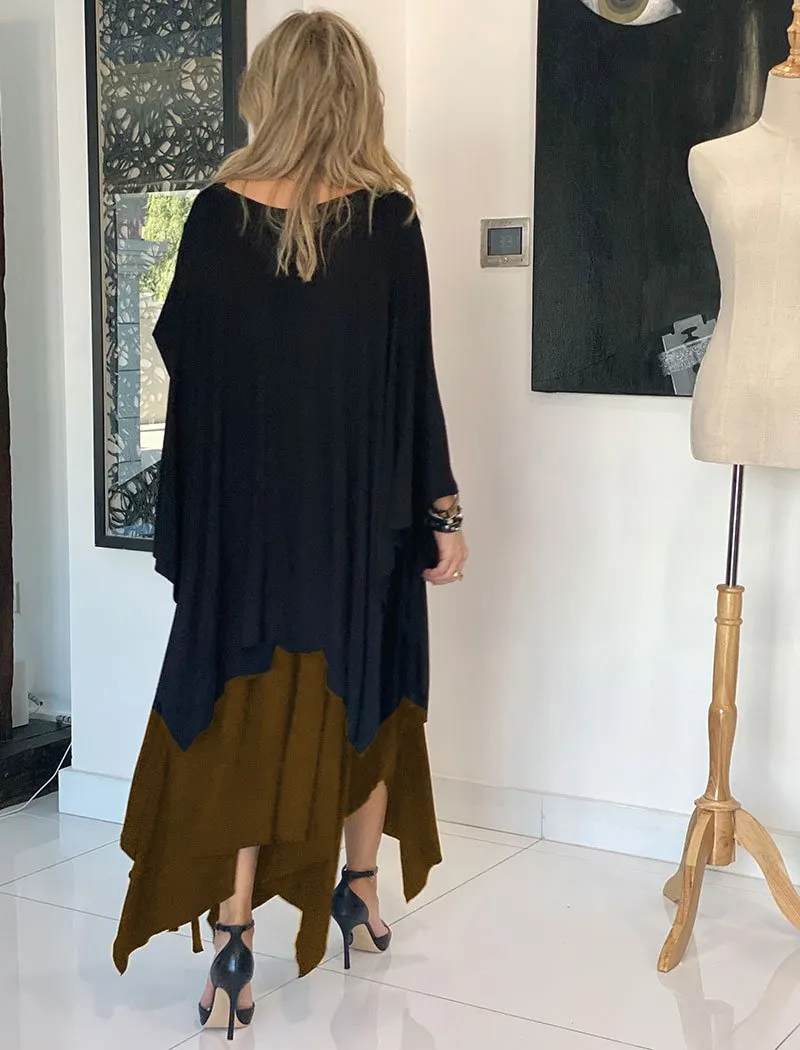 3/4  Sleeves Poncho Top - Dragon