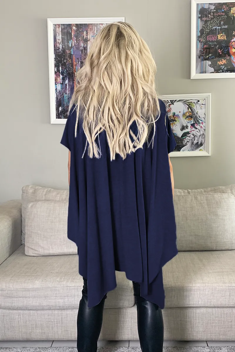 3/4  Sleeves Poncho Top - Silver Ishq