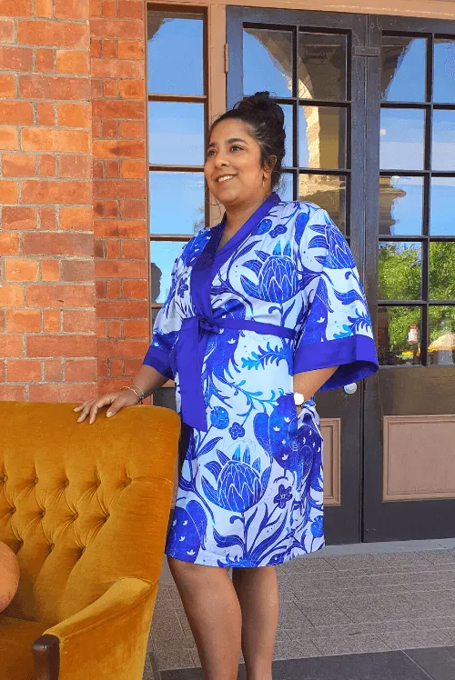 Blue Bird Short Robe