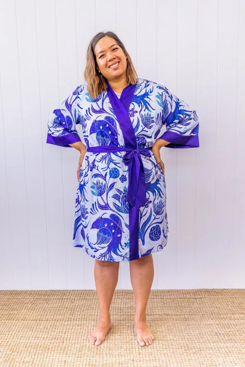 Blue Bird Short Robe