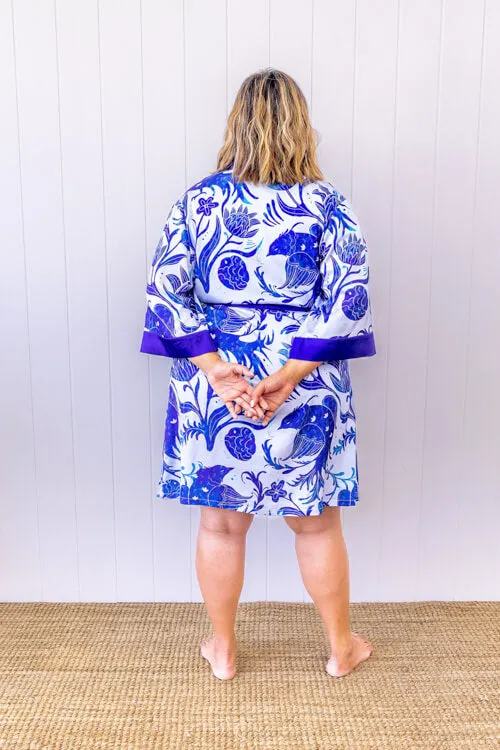 Blue Bird Short Robe