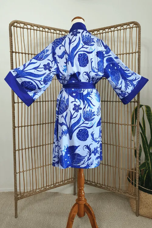 Blue Bird Short Robe