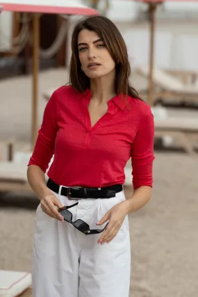 Collared Linen T-shirt