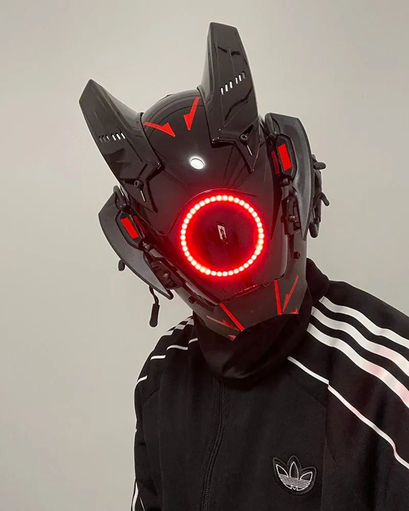 Futuristic LED Cyberpunk Mask| Cyberpunk Helmet