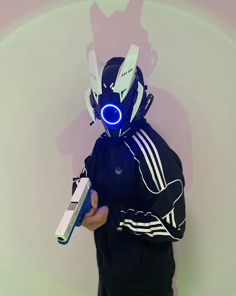 Futuristic LED Cyberpunk Mask| Cyberpunk Helmet