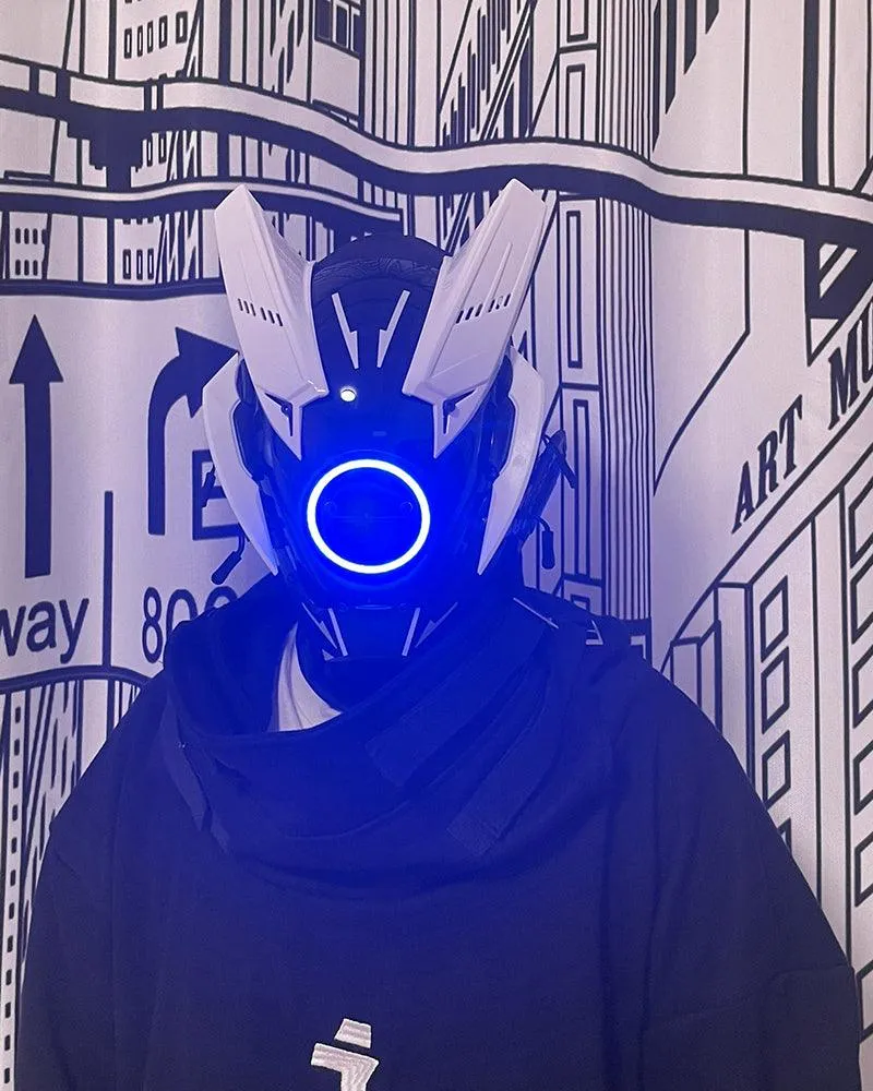 Futuristic LED Cyberpunk Mask| Cyberpunk Helmet