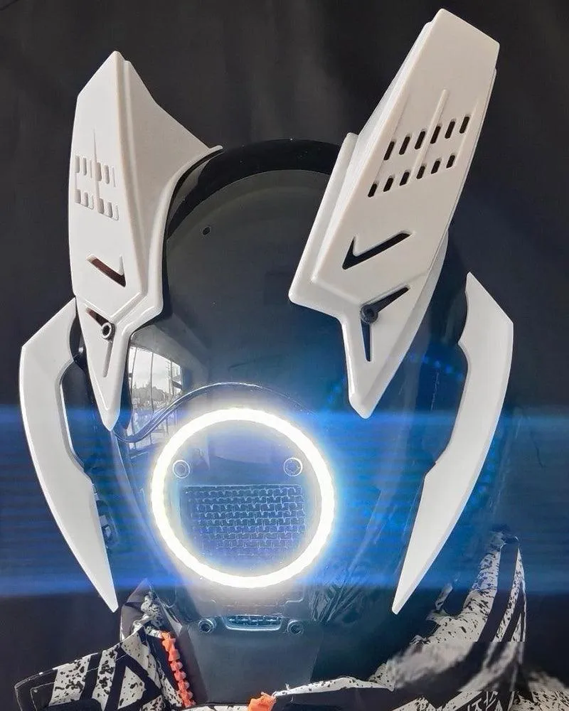 Futuristic LED Cyberpunk Mask| Cyberpunk Helmet