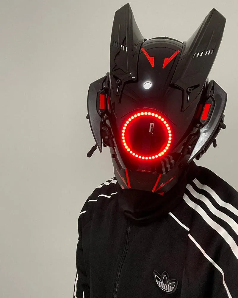 Futuristic LED Cyberpunk Mask| Cyberpunk Helmet