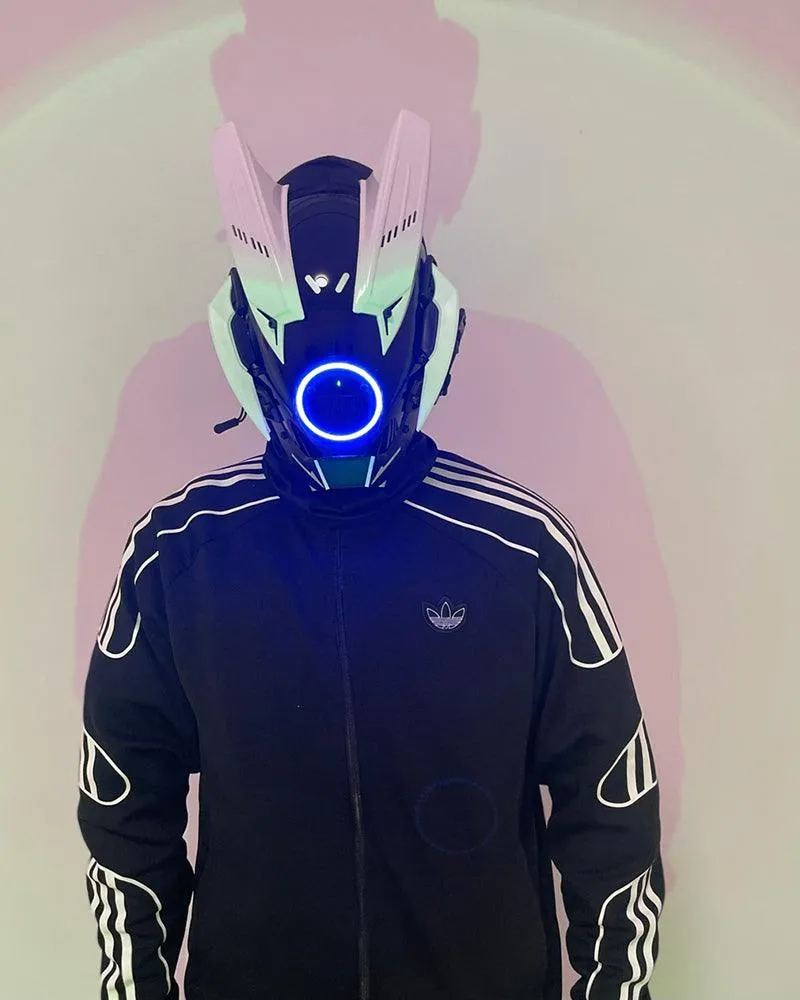 Futuristic LED Cyberpunk Mask| Cyberpunk Helmet