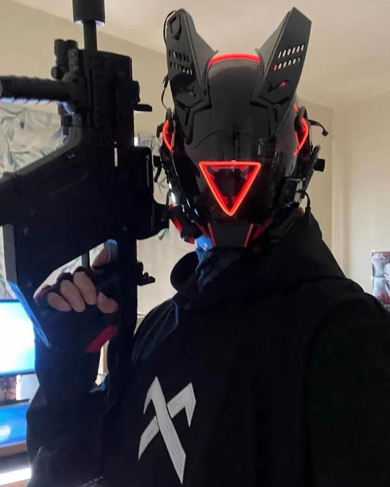 Futuristic LED Cyberpunk Sci Fi Helmet Mask