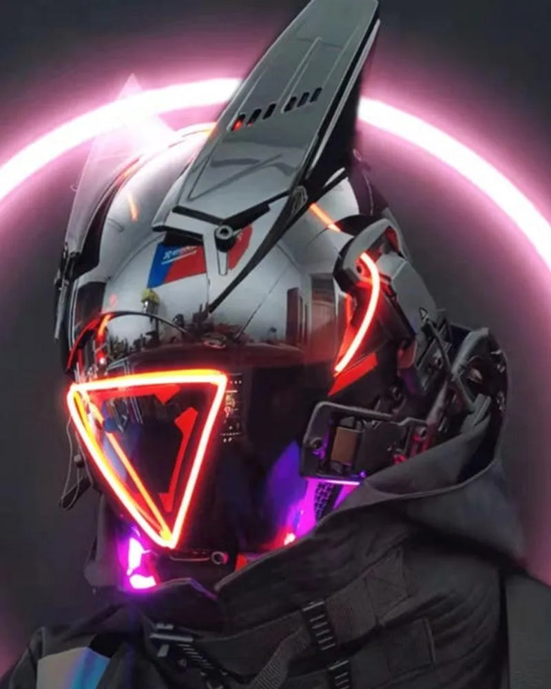 Futuristic LED Cyberpunk Sci Fi Helmet Mask