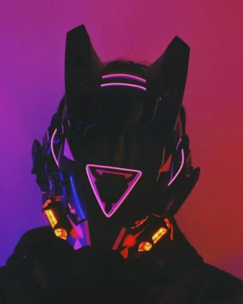 Futuristic LED Cyberpunk Sci Fi Helmet Mask