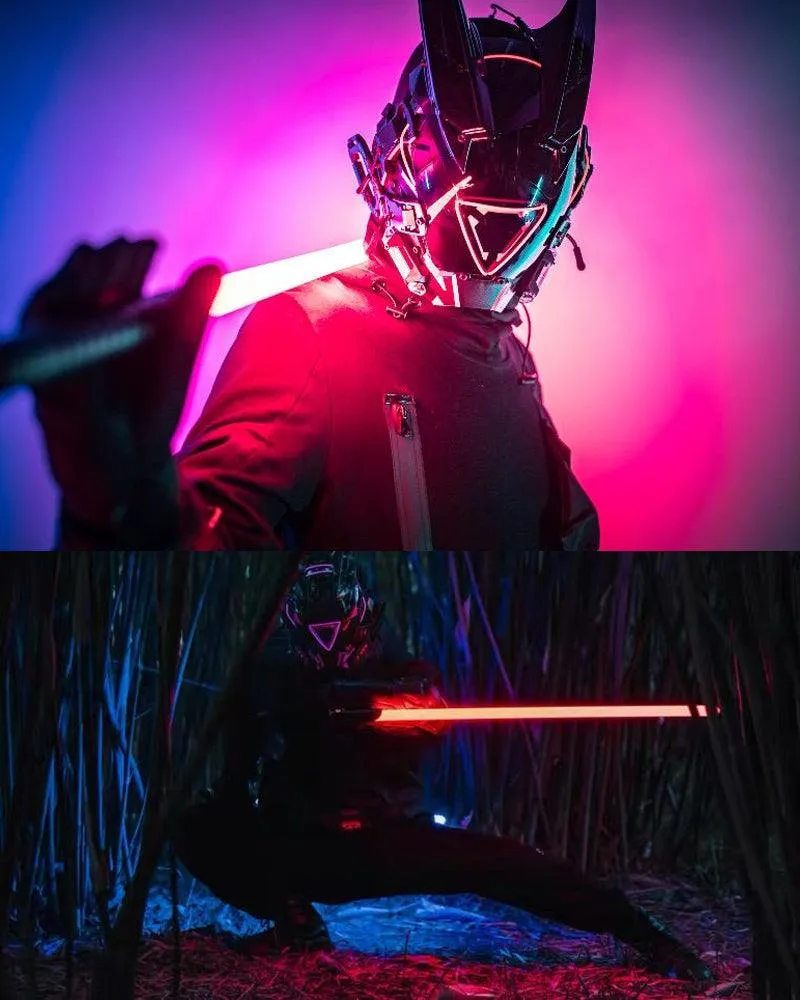 Futuristic LED Cyberpunk Sci Fi Helmet Mask