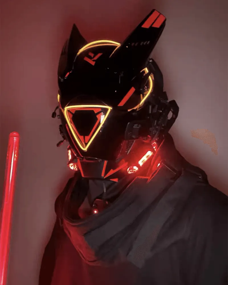 Futuristic LED Cyberpunk Sci Fi Helmet Mask