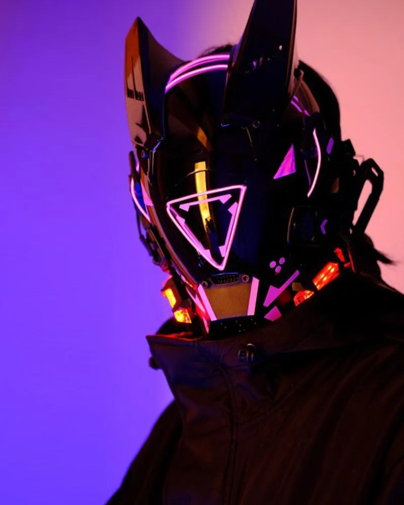 Futuristic LED Cyberpunk Sci Fi Helmet Mask