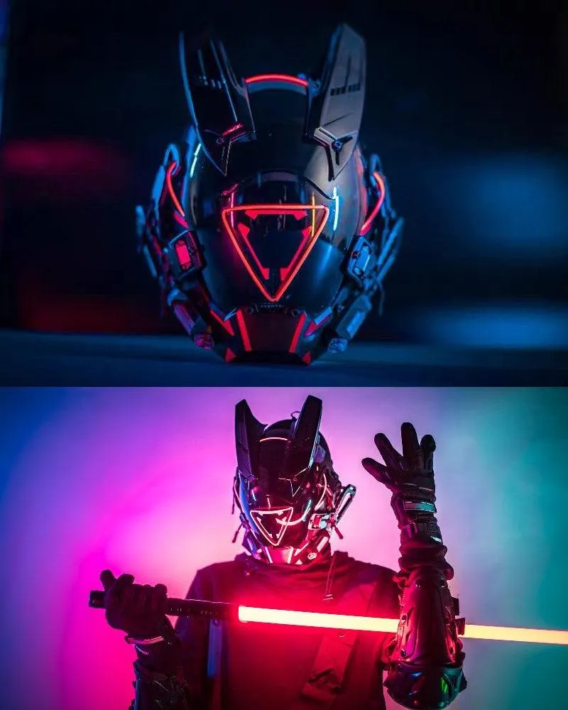 Futuristic LED Cyberpunk Sci Fi Helmet Mask