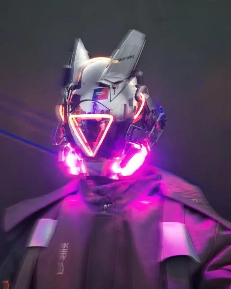 Futuristic LED Cyberpunk Sci Fi Helmet Mask