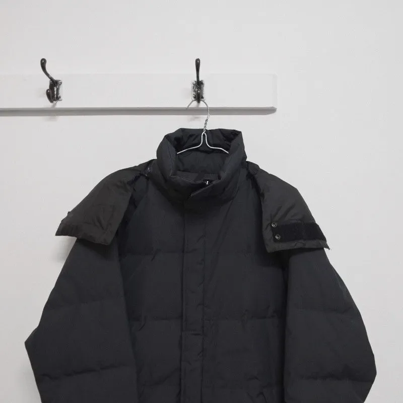 high neck hooded down jacket