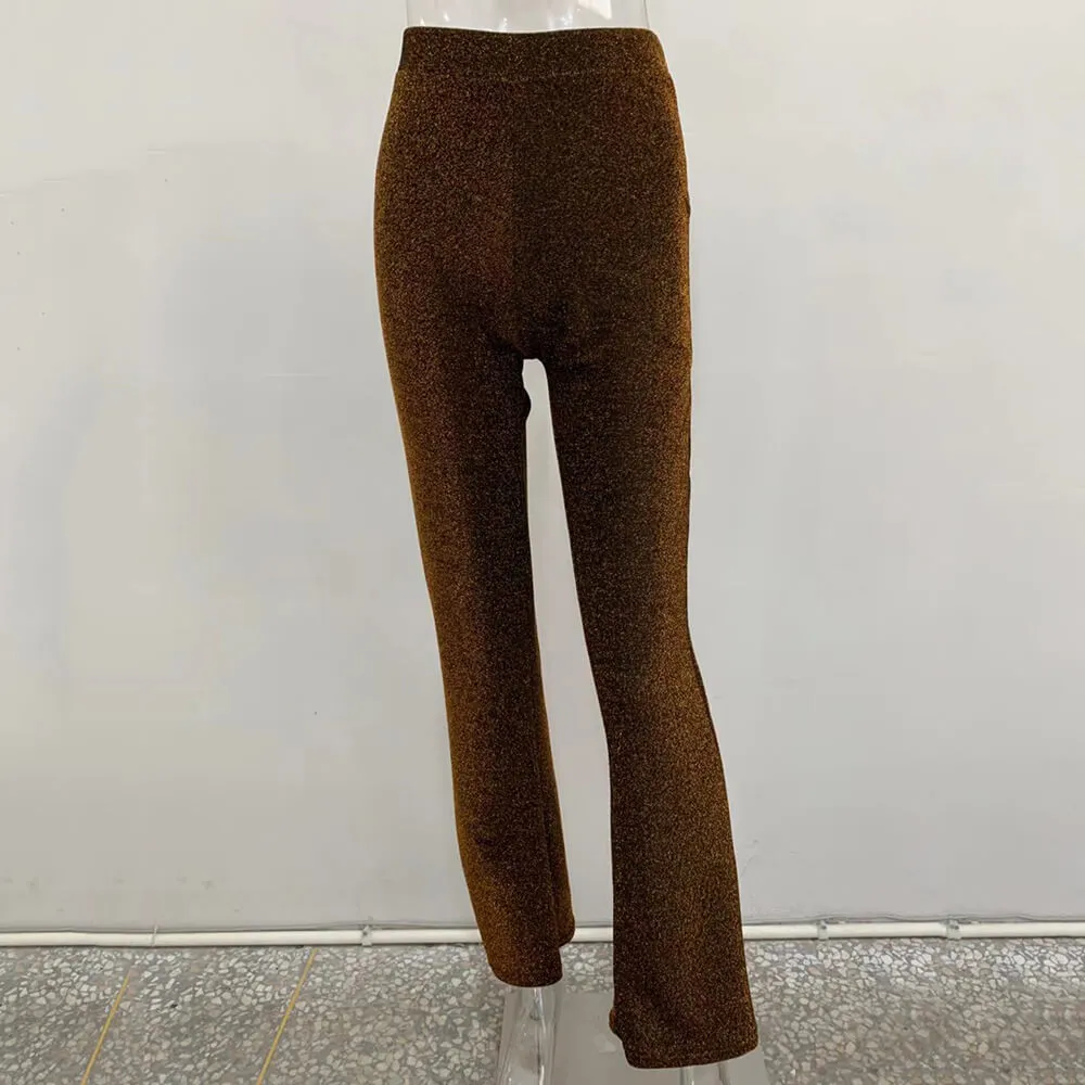 High Waist Stretch Bodycon Polyester Pants