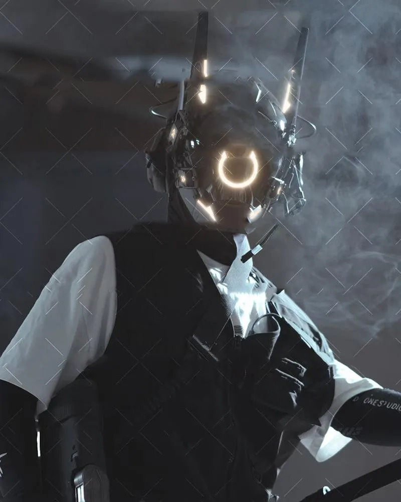 Metaverse Shock Futuristic LED Cyberpunk Helmet Mask