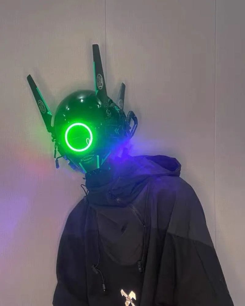 Metaverse Shock Futuristic LED Cyberpunk Helmet Mask