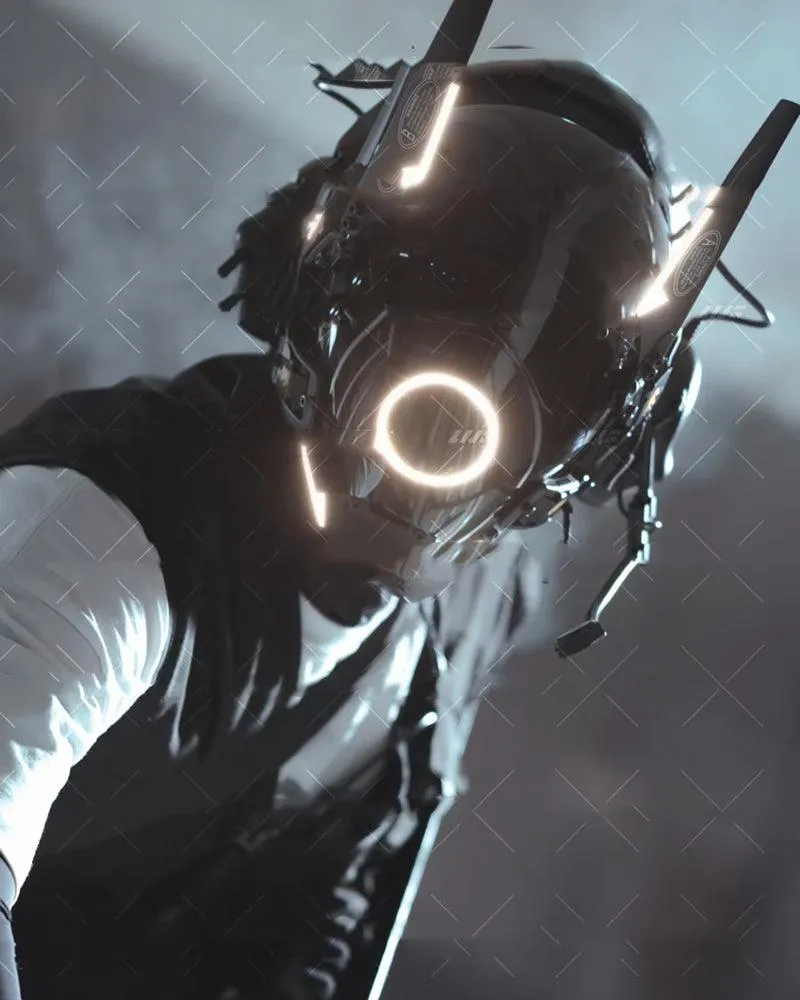 Metaverse Shock Futuristic LED Cyberpunk Helmet Mask