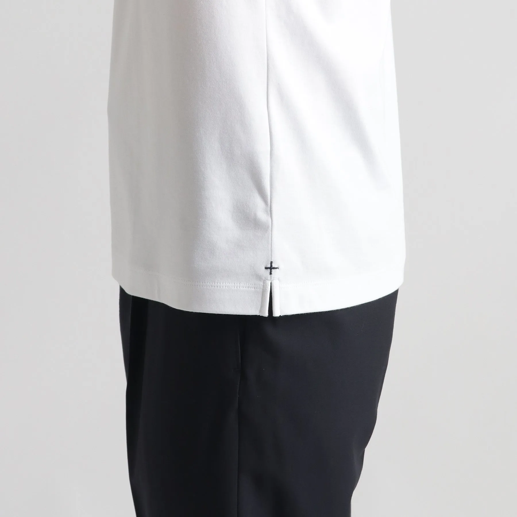 Tailored Henley Neck T-shirt Color: White