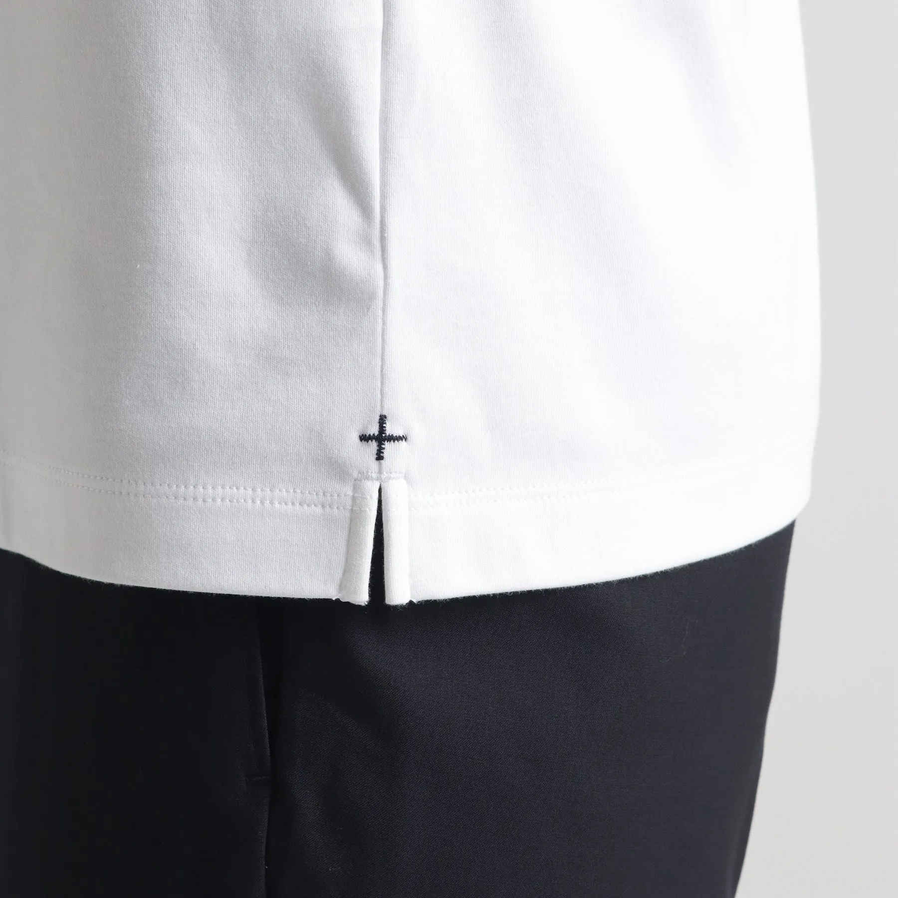 Tailored Henley Neck T-shirt Color: White