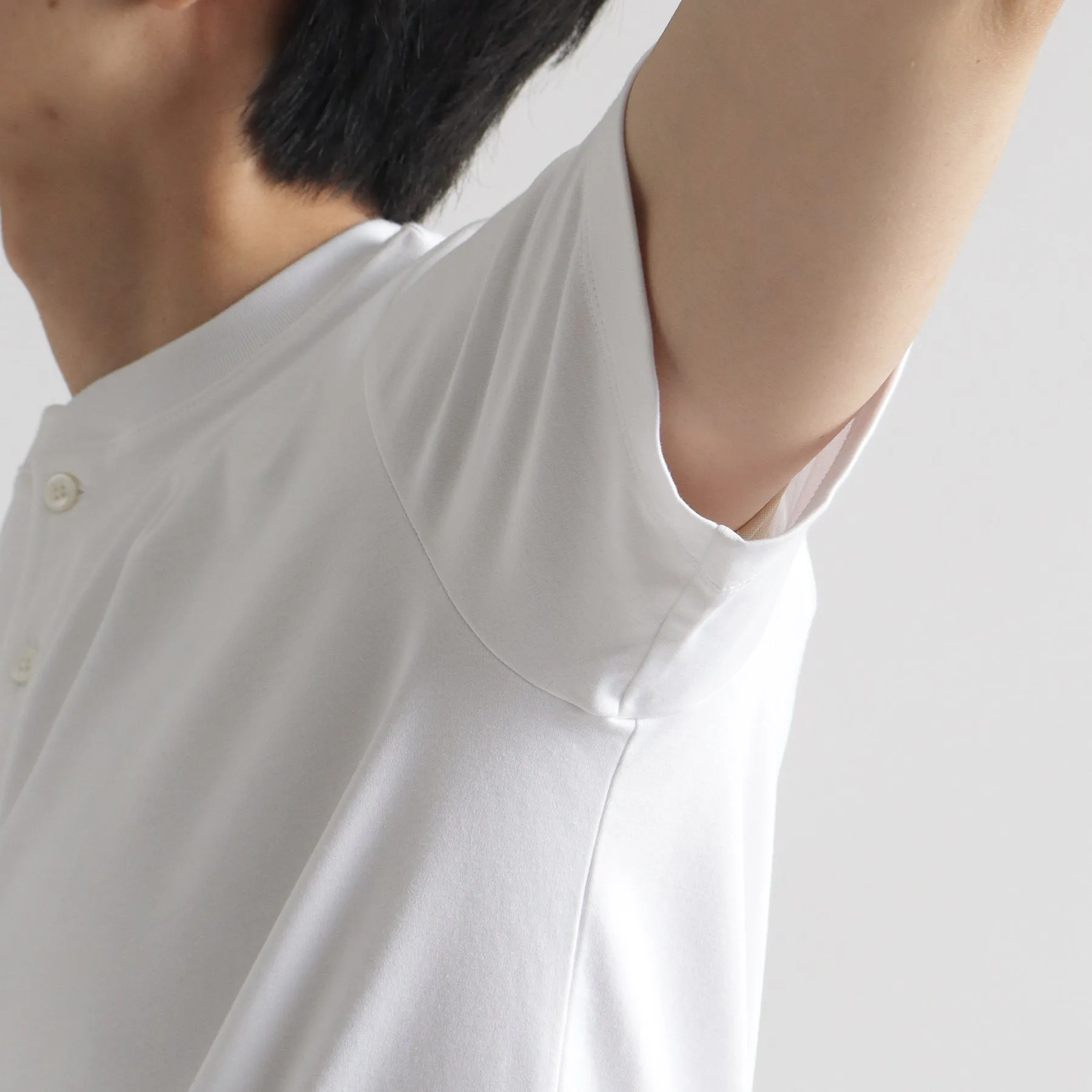 Tailored Henley Neck T-shirt Color: White