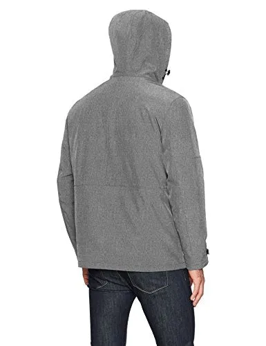 Tommy Hilfiger Men's 3-in-1 Soft Shell Jacket with Hooded Puffer Insert, Heather Grey, Large
