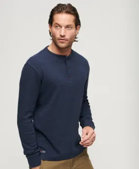 Vintage Mid Weight Long Sleeve Henley-Trench Navy Marl