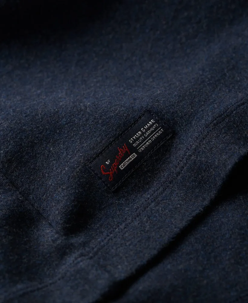 Vintage Mid Weight Long Sleeve Henley-Trench Navy Marl