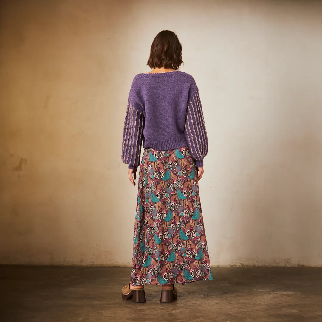 Wine 'Daru' Midi Skirt by NKN Nekane